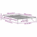 vidaXL Cadre de lit Marron cire 197 x 127 x 17 cm Bois massif en pin