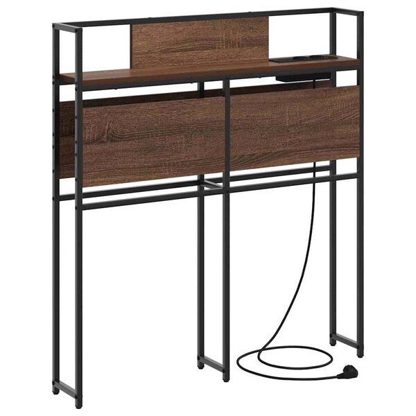 vidaXL Tête de lit de rangement Chêne marron 80 cm Bois d'ingénierie
