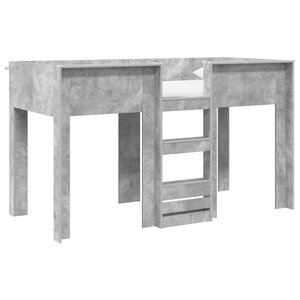 vidaXL Lit Superposé pour Enfants avec stockage Gris béton 75 x 190 cm