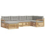 vidaXL Ensemble de canapés d'extérieur 6 Pièces Blanc et gris clair