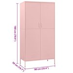 vidaXL Garde-robe Rose 90x50x180 cm Acier