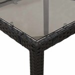 vidaXL Ensemble de bistro de jardin 9 Pièces coussins noir poly rotin