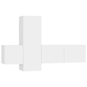 vidaXL Ensemble de meubles TV 3 Pièces Blanc Bois d'ingénierie