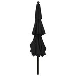 vidaXL Parasol de jardin à 3 niveaux avec mât en aluminium noir 3 5 m
