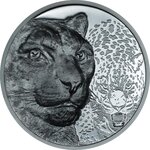Pièce de monnaie en Argent 1000 Togrog g 62.2 (2 oz) Millésime 2024 Wild Mongolia SNOW LEOPARD (PRÉCOMMANDE)