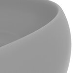 vidaXL Lavabo rond de luxe Gris clair mat 40x15 cm Céramique