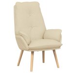 vidaXL Fauteuil relaxant Crème 69 x 74 x 93 cm tissu