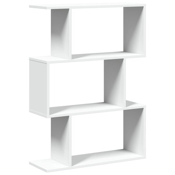 vidaXL Bibliothèque séparateur de pièce à 3 niveaux Blanc 70 x 24 x 97 cm Bois d'ingénierie