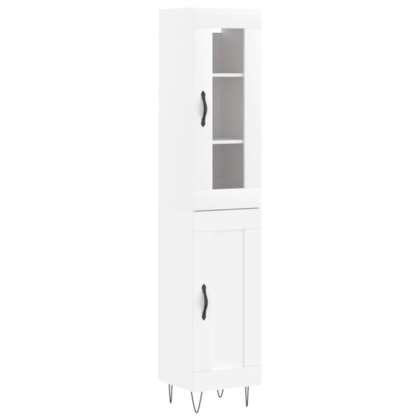 vidaXL Buffet haut Blanc 34 5x34x180 cm Bois d'ingénierie