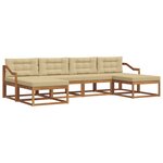 vidaXL Ensemble de canapés d'extérieur 6 pc Naturel et Beige