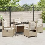 vidaXL Ensemble de salle à manger de jardin 5 pièces Beige Poly Rattan