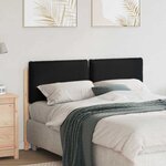 vidaXL Tête de lit capitonnée Naturel et Noir 160 cm Pin massif