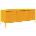 vidaXL Meuble TV jaune moutarde 101 5x39x43 5 cm acier laminé à froid