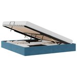 vidaXL Cadre de lit ottoman Bleu foncé 180 x 200 cm Velours