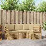 vidaXL Ensembles de canapés 4 Pièces Blanc et Beige 185 5 x 126 5 x 73 cm