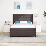 vidaXL Lit à ressorts avec matelas Marron foncé 160 x 200 cm tissu