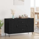 vidaXL Buffet Chêne noir 100 x 36 x 60 cm Bois d'ingénierie