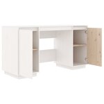 vidaXL Bureau blanc 140x50x75 cm bois massif de pin