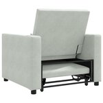 vidaXL Canapé Lit Simple Gris clair 90 x 165 x 87 cm Velours