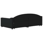 vidaXL Lit de jour avec gigogne et tiroirs noir 100x200 cm tissu