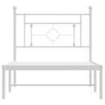 vidaXL Cadre de lit métal avec tête de lit blanc 100x190 cm