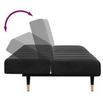 vidaXL Canapé-lit à 2 places avec repose-pied noir velours