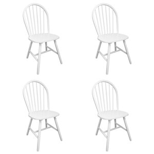vidaXL Chaises à manger lot de 4 blanc bois d'hévéa solide