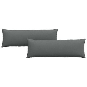 vidaXL Coussins de canapé 2 Pièces Gris foncé 120 x 40 cm tissu