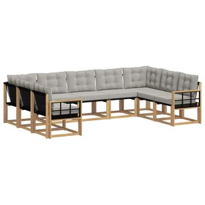 vidaXL Ensemble de canapés d'extérieur 9 pc Blanc et gris clair
