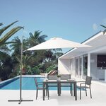 Parasol déporté carré 2,45 x 2,45m - Mat en aluminium avec toile polyester 180g - Beige