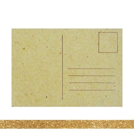 Carte postale à décorer 15 x 10 5 cm + masking tape doré à paillettes 5 m