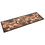 vidaXL Tapis de cuisine lavable Marron café 60x300 cm