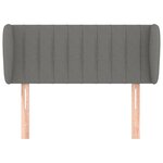 vidaXL Tête de lit avec oreilles Gris foncé 93x23x78/88 cm Tissu