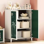 vidaXL Armoire tableau noir avec étagère Blanc Bois d'ingénierie