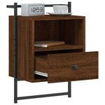 vidaXL Table de chevet murale 2 Pièces chêne marron 40x30x61 cm
