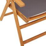 vidaXL Chaises inclinables de jardin lot de 4 tissu et bois massif