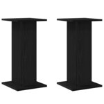 vidaXL Supports de haut-parleur 2 Pièces Chêne noir Bois d'ingénierie