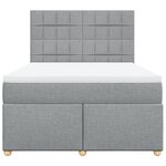 vidaXL Sommier à lattes de lit avec matelas Gris clair 140x190cm Tissu
