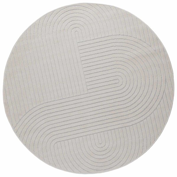 vidaXL Tapis de surface Rond HUARTE Crème Ø 200 CM Polyester