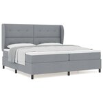 vidaXL Lit à ressorts avec matelas Gris clair 200 x 200 cm tissu