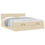 VidaXL Cadre de lit ottoman avec matelas crème 200x200cm tissu
