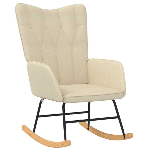 vidaXL Chaise à bascule Crème Tissu