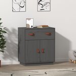 vidaXL Buffet Gris 65 5x40x75 cm Bois massif de pin