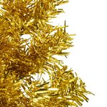 vidaXL Demi sapin de Noël artificiel mince avec support Doré 210 cm
