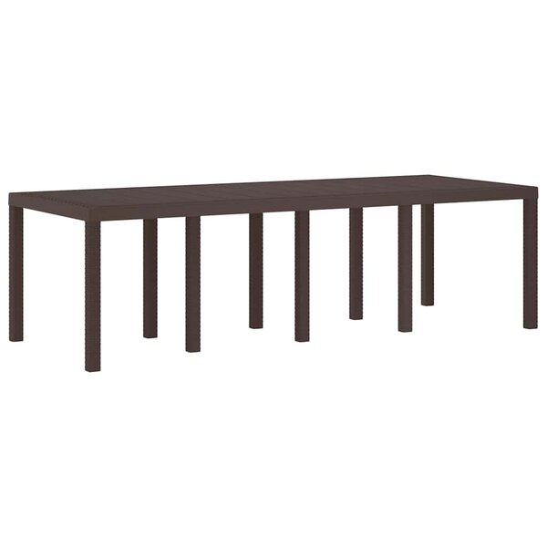 vidaXL Table de jardin pour repas Marron 250 x 100 x 73 cm polyrotin