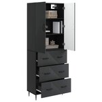 vidaXL Ensemble de Meubles 2 Pièces Noir 66 x 34 5 x 90 cm