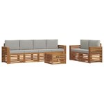 vidaXL Ensemble de canapés d'extérieur 7 Pièces Gris Naturel et Clair