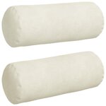 vidaXL Coussins d'accent 2 Pièces Crème Ø 15 x 40 cm