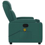 vidaXL Fauteuil de massage inclinable Vert foncé Tissu