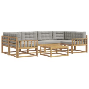 vidaXL Ensemble de canapés d'extérieur 5 pc Blanc et gris clair